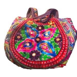 Tribe Azure Handmade Floral Shoulder Bag